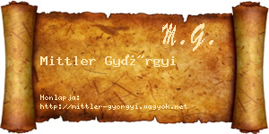 Mittler Györgyi névjegykártya